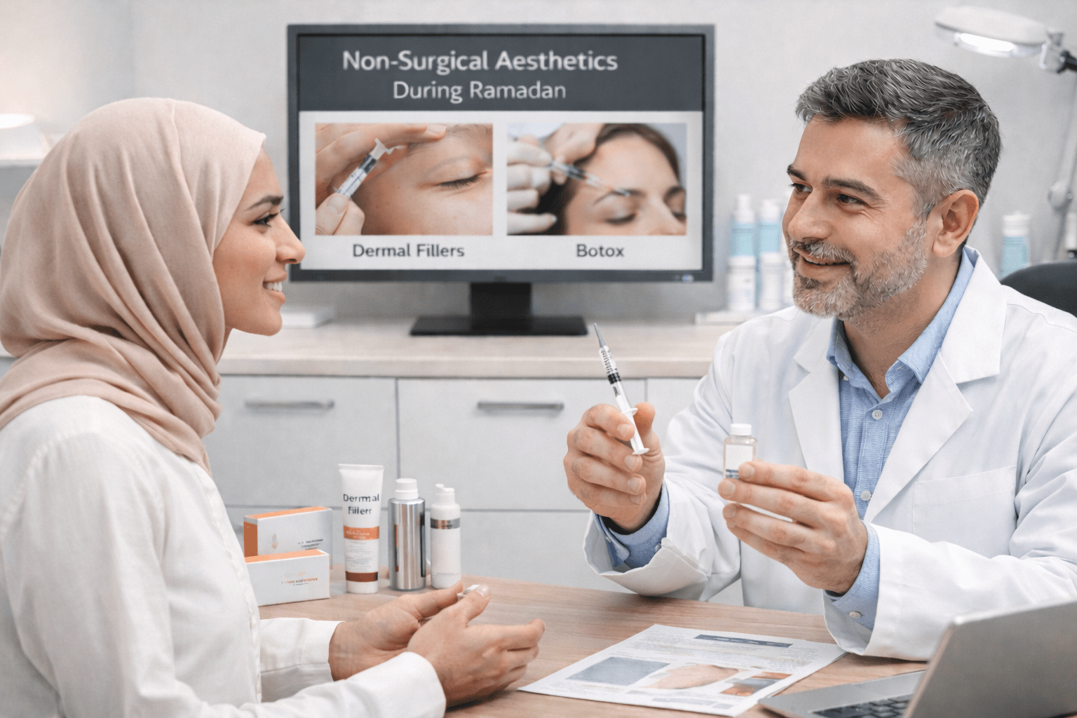 Non-surgical aesthetic consultation during Ramadan in Riyadh