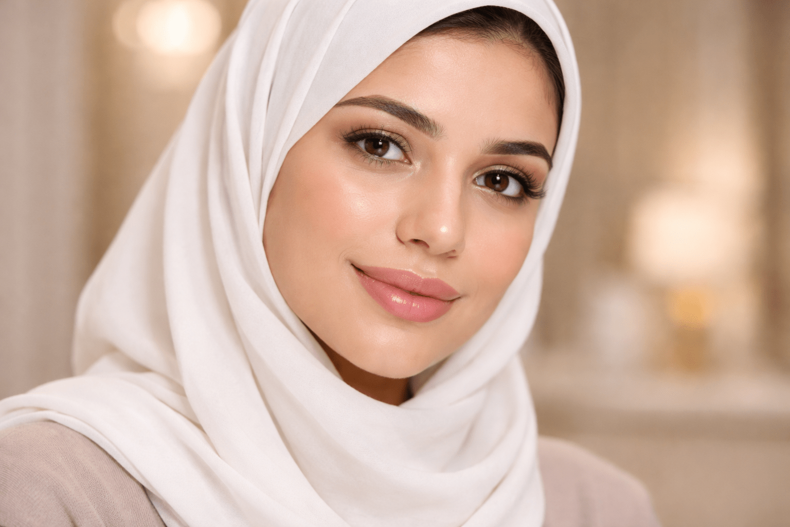 Woman with brighter under eyes after dark circles treatment in Riyadh