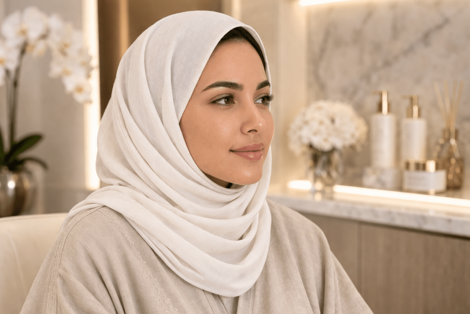 Woman with improved skin tone after melasma treatment in Riyadh